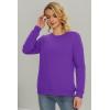 imageMAGCOMSEN Womens Sherpa Lined Sweatshirts Thermal Casual Crewneck Fleece Pullover Winter Warm Thick TopsPurple