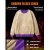 imageMAGCOMSEN Womens Sherpa Lined Sweatshirts Thermal Casual Crewneck Fleece Pullover Winter Warm Thick TopsPurple