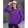 imageMAGCOMSEN Womens Sherpa Lined Sweatshirts Thermal Casual Crewneck Fleece Pullover Winter Warm Thick TopsPurple