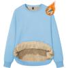 imageMAGCOMSEN Womens Sherpa Lined Sweatshirts Thermal Casual Crewneck Fleece Pullover Winter Warm Thick TopsSky Blue