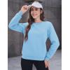imageMAGCOMSEN Womens Sherpa Lined Sweatshirts Thermal Casual Crewneck Fleece Pullover Winter Warm Thick TopsSky Blue