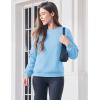 imageMAGCOMSEN Womens Sherpa Lined Sweatshirts Thermal Casual Crewneck Fleece Pullover Winter Warm Thick TopsSky Blue