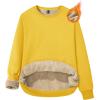 imageMAGCOMSEN Womens Sherpa Lined Sweatshirts Thermal Casual Crewneck Fleece Pullover Winter Warm Thick TopsYellow