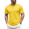 imageMAGCOMSEN Mens TShirts Short Sleeve Cotton Crew Neck Soft Breathable T Shirts Casual Plain Classic Summer TeesYellow