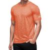 imageMAGCOMSEN Mens Workout T Shirts Athletic Short Sleeve Crew Neck Tee Lightweight Dry Fit Running Gym ShirtsOrange