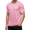 imageMAGCOMSEN Mens Workout T Shirts Athletic Short Sleeve Crew Neck Tee Lightweight Dry Fit Running Gym ShirtsPink