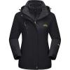 imageMAGCOMSEN Women Ski Jacket Waterproof Winter Jackets for Women Outdoor Snow Windbreaker Jacket Skiing WWomens Jackets Pure Black XL