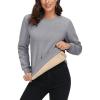 imageMAGCOMSEN Womens Sherpa Lined Sweatshirts Thermal Casual Crewneck Fleece Pullover Winter Warm Thick TopsLight Grey