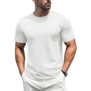 imageMAGCOMSEN Mens TShirts Short Sleeve Cotton Crew Neck Soft Breathable T Shirts Casual Plain Classic Summer TeesWhite