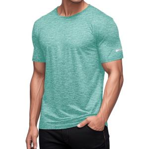 imageMAGCOMSEN Mens Workout T Shirts Athletic Short Sleeve Crew Neck Tee Lightweight Dry Fit Running Gym ShirtsLight Green