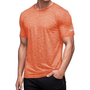 imageMAGCOMSEN Mens Workout T Shirts Athletic Short Sleeve Crew Neck Tee Lightweight Dry Fit Running Gym ShirtsOrange