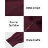 imageMAGCOMSEN Mens Quarter Zip Pullover Lightweight Mock Neck Polo Sweater Long Sleeve Warm Fall Winter Pullover SweatersWine Red