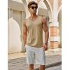 imageMAGCOMSEN Mens UPF 50 Tank Top Gym Workout Sleeveless Muscle Shirts Sun Protection Cut Off Shirts Summer Sleeveless T ShirtLight Khaki