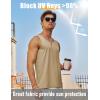 imageMAGCOMSEN Mens UPF 50 Tank Top Gym Workout Sleeveless Muscle Shirts Sun Protection Cut Off Shirts Summer Sleeveless T ShirtLight Khaki