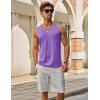 imageMAGCOMSEN Mens UPF 50 Tank Top Gym Workout Sleeveless Muscle Shirts Sun Protection Cut Off Shirts Summer Sleeveless T ShirtLight Purple