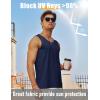 imageMAGCOMSEN Mens UPF 50 Tank Top Gym Workout Sleeveless Muscle Shirts Sun Protection Cut Off Shirts Summer Sleeveless T ShirtNavy Blue