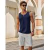 imageMAGCOMSEN Mens UPF 50 Tank Top Gym Workout Sleeveless Muscle Shirts Sun Protection Cut Off Shirts Summer Sleeveless T ShirtNavy Blue