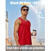 imageMAGCOMSEN Mens UPF 50 Tank Top Gym Workout Sleeveless Muscle Shirts Sun Protection Cut Off Shirts Summer Sleeveless T ShirtRed