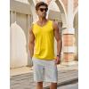 imageMAGCOMSEN Mens UPF 50 Tank Top Gym Workout Sleeveless Muscle Shirts Sun Protection Cut Off Shirts Summer Sleeveless T ShirtYellow