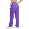 imageMAGCOMSEN Womens Velour Pants Soft Velvet Straight Leg Sweatpants Elastic Waist Warm Lounge Pant with PocketsLight Purple