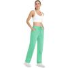 imageMAGCOMSEN Womens Velour Pants Soft Velvet Straight Leg Sweatpants Elastic Waist Warm Lounge Pant with PocketsMint Green