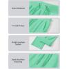 imageMAGCOMSEN Womens Velour Pants Soft Velvet Straight Leg Sweatpants Elastic Waist Warm Lounge Pant with PocketsMint Green