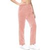 imageMAGCOMSEN Womens Velour Pants Soft Velvet Straight Leg Sweatpants Elastic Waist Warm Lounge Pant with PocketsPink