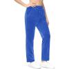 imageMAGCOMSEN Womens Velour Pants Soft Velvet Straight Leg Sweatpants Elastic Waist Warm Lounge Pant with PocketsSea Blue