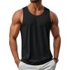 imageMAGCOMSEN Mens UPF 50 Tank Top Gym Workout Sleeveless Muscle Shirts Sun Protection Cut Off Shirts Summer Sleeveless T ShirtBlack