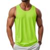 imageMAGCOMSEN Mens UPF 50 Tank Top Gym Workout Sleeveless Muscle Shirts Sun Protection Cut Off Shirts Summer Sleeveless T ShirtFluorescent Green