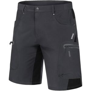 imageMAGCOMSEN Mens Hiking Shorts 5 Pockets Ripstop Quick Dry Summer Athletic Shorts for Workout Hiking CyclingDark Grey