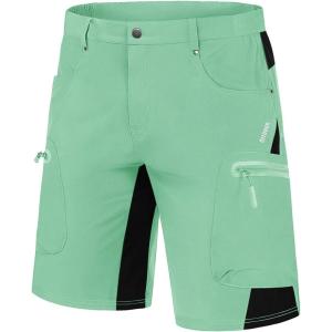 imageMAGCOMSEN Mens Hiking Shorts 5 Pockets Ripstop Quick Dry Summer Athletic Shorts for Workout Hiking CyclingMint Green