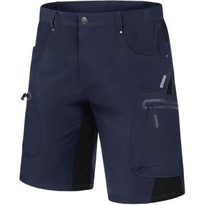 imageMAGCOMSEN Mens Hiking Shorts 5 Pockets Ripstop Quick Dry Summer Athletic Shorts for Workout Hiking CyclingNavy