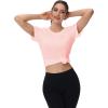 imageMAGCOMSEN 4 Pack Womens Short Sleeve Workout TShirts UPF 50 Moisture Wicking Rash Guard Dry Fit Athletic Running TopsBlack  White  Navy  Light Pink