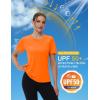 imageMAGCOMSEN 4 Pack Womens Short Sleeve Workout TShirts UPF 50 Moisture Wicking Rash Guard Dry Fit Athletic Running TopsWhite  Black  Fluorescent Orange  Fluorescent Green