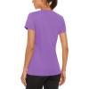 imageMAGCOMSEN 4 Pack Womens Short Sleeve Workout TShirts UPF 50 Moisture Wicking Rash Guard Dry Fit Athletic Running TopsWhite  Black  Light Gray  Light Purple