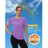 imageMAGCOMSEN 4 Pack Womens Short Sleeve Workout TShirts UPF 50 Moisture Wicking Rash Guard Dry Fit Athletic Running TopsWhite  Black  Light Gray  Light Purple