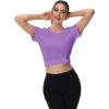 imageMAGCOMSEN 4 Pack Womens Short Sleeve Workout TShirts UPF 50 Moisture Wicking Rash Guard Dry Fit Athletic Running TopsWhite  Black  Light Gray  Light Purple