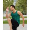 imageMAGCOMSEN Mens Workout Tank Tops Undershirt Cotton Muscle Athletic Sleeveless Shirts for GymEmerald Green