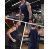 imageMAGCOMSEN Mens Workout Tank Tops Undershirt Cotton Muscle Athletic Sleeveless Shirts for GymNavy