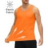 imageMAGCOMSEN Mens Workout Tank Tops Undershirt Cotton Muscle Athletic Sleeveless Shirts for GymOrange