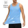 imageMAGCOMSEN Mens Workout Tank Tops Undershirt Cotton Muscle Athletic Sleeveless Shirts for GymWaterfall Blue