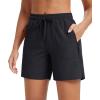 imageMAGCOMSEN Womens 5quot Hiking Shorts UPF 50 Quick Dry Lightweight Athletic Running Golf Summer Casual Shorts with PocketsBlack