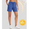 imageMAGCOMSEN Womens 5quot Hiking Shorts UPF 50 Quick Dry Lightweight Athletic Running Golf Summer Casual Shorts with PocketsBlue Grey