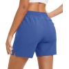 imageMAGCOMSEN Womens 5quot Hiking Shorts UPF 50 Quick Dry Lightweight Athletic Running Golf Summer Casual Shorts with PocketsBlue Grey