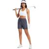 imageMAGCOMSEN Womens 5quot Hiking Shorts UPF 50 Quick Dry Lightweight Athletic Running Golf Summer Casual Shorts with PocketsDark Grey