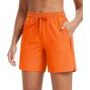 imageMAGCOMSEN Womens 5quot Hiking Shorts UPF 50 Quick Dry Lightweight Athletic Running Golf Summer Casual Shorts with PocketsOrange