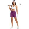 imageMAGCOMSEN Womens 5quot Hiking Shorts UPF 50 Quick Dry Lightweight Athletic Running Golf Summer Casual Shorts with PocketsPurple Red