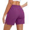imageMAGCOMSEN Womens 5quot Hiking Shorts UPF 50 Quick Dry Lightweight Athletic Running Golf Summer Casual Shorts with PocketsPurple Red