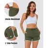 imageMAGCOMSEN Womens Athletic Shorts with Pockets Quick Dry Lightweight 35quot Running Gym Workout Shorts Hiking SportArmy Green